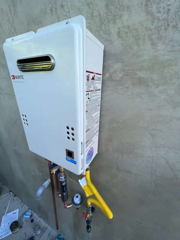 Tankless water heater installation for Greenbriar homes
